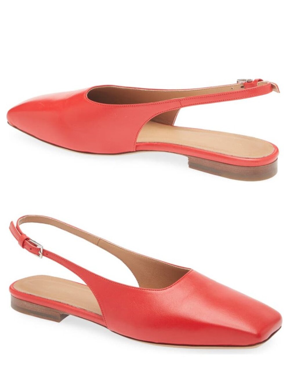 Mansur Gavriel Square Toe Slingback Flat Sandals Sz EU39.5/US9.5